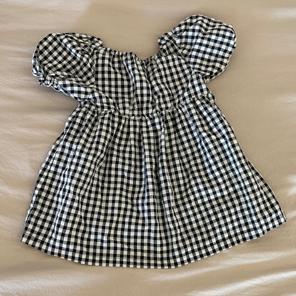 Zara Black and White Gingham Dress